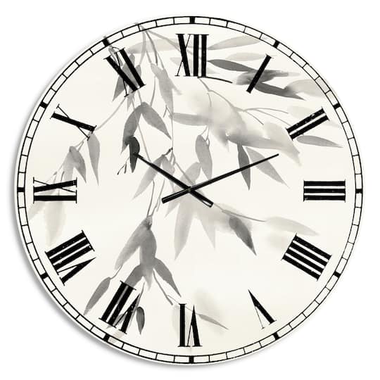 Designart 'Simplist Bamboo Leaves Iv Lodge Wall Clock
